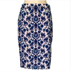 Ted Baker Madisyn blue paisley pencil skirt size 0 nwt